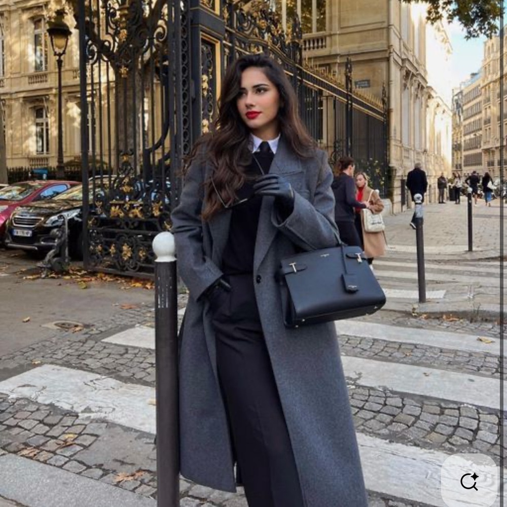 Dynamite Elegant Classic Anthracite Grey Pea Coat